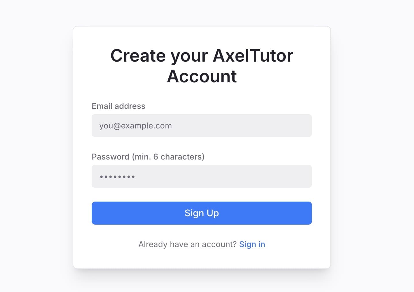Sign-up form